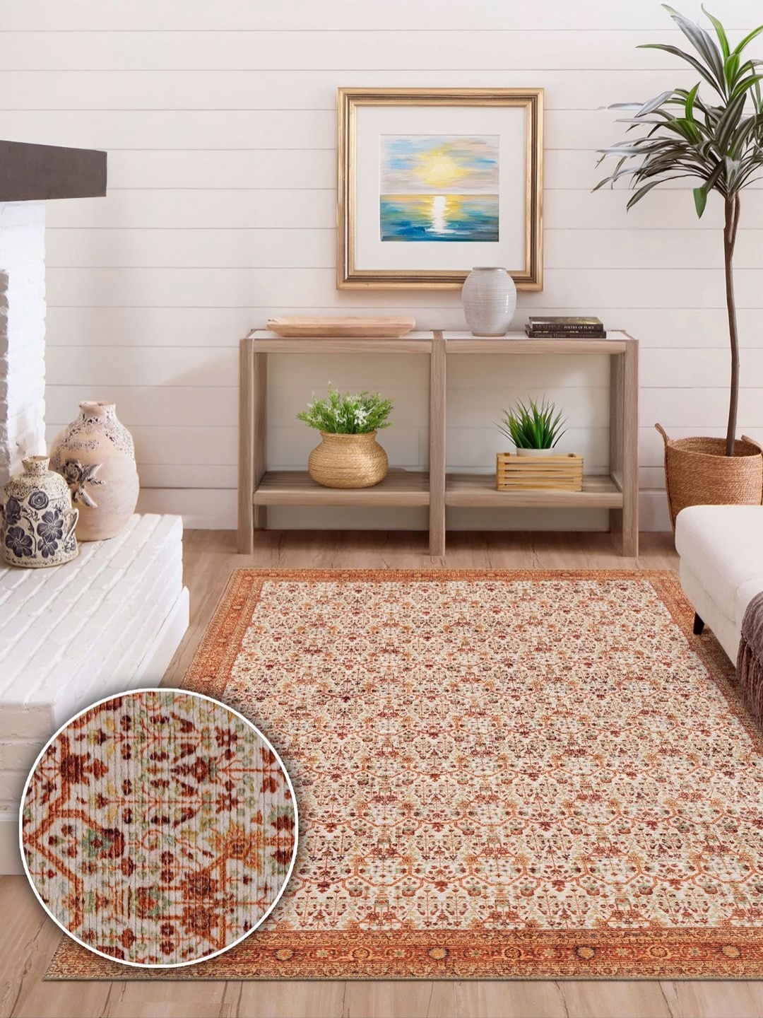 

Kaleen India Blue Traditional Anti-Skid Polyester Carpet