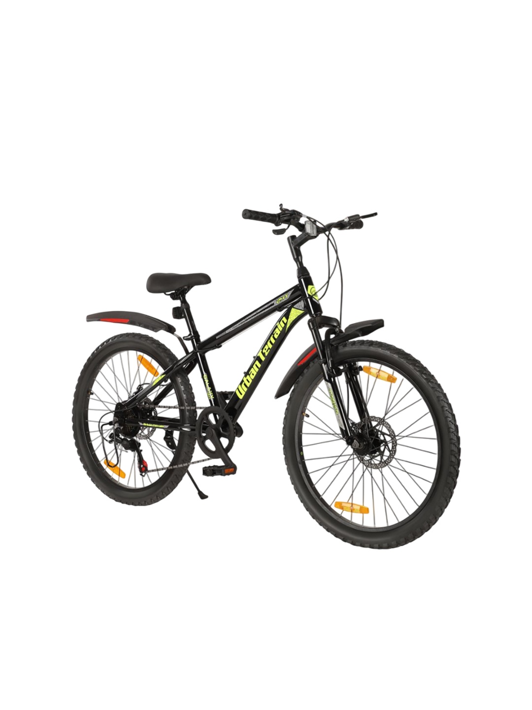 

URBAN TERRAIN Galaxy Max Steel 7 Speed 24T Mountain Bike, Black