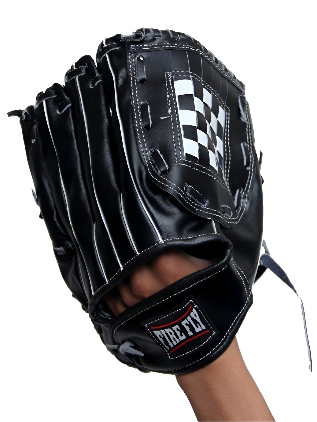 

FIRE FLY Men Leather Left Catcher's Baseball Glove, Black