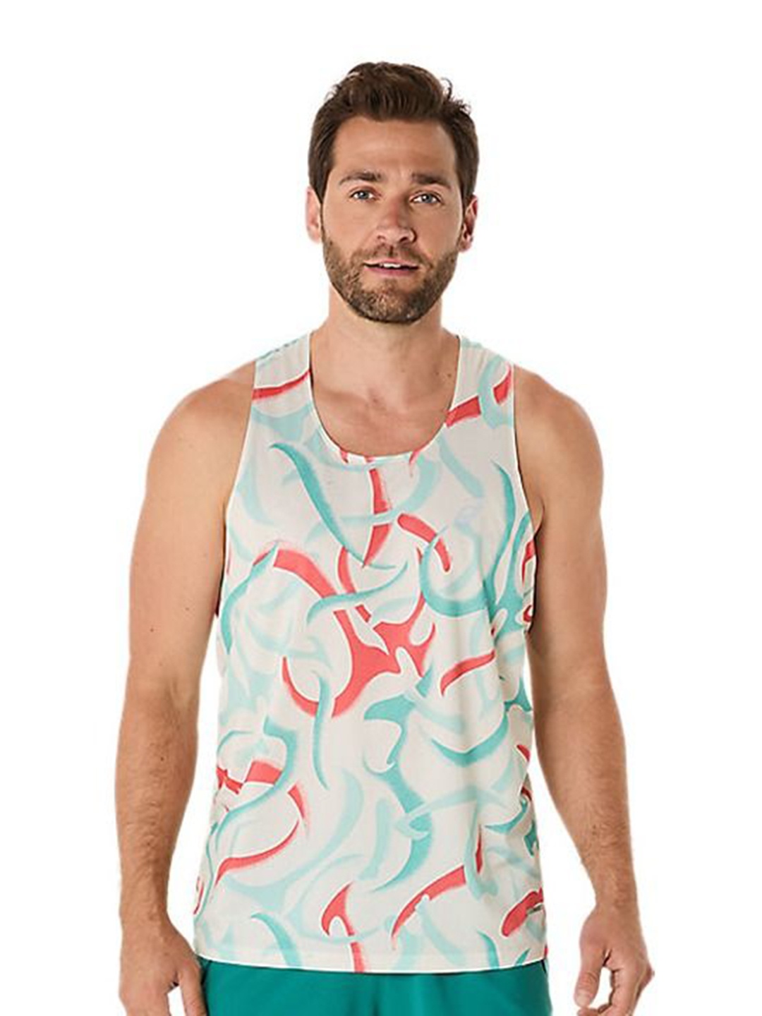 

ASICS Men Abstract Printed Round Neck T-shirt, White