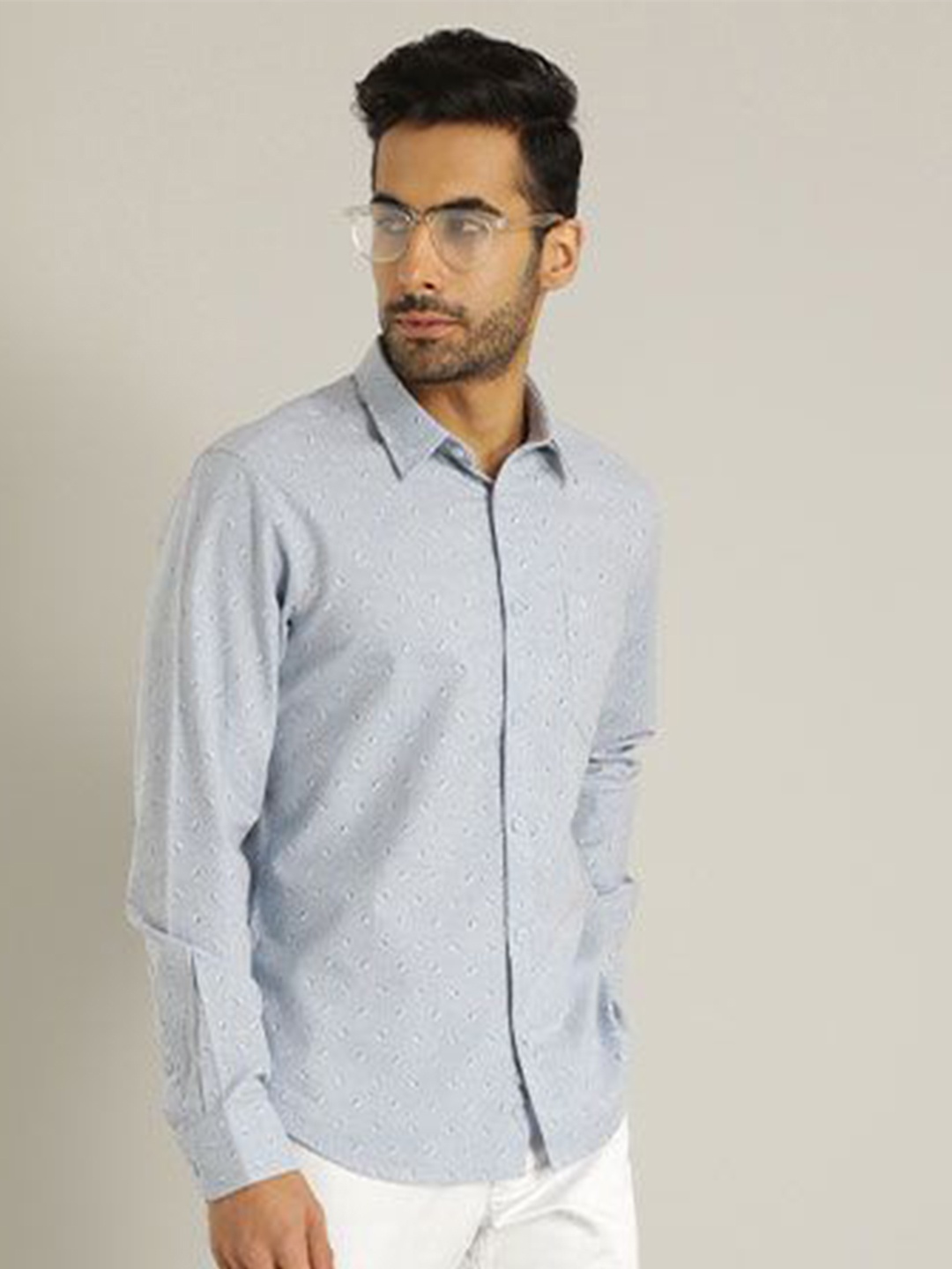 

Indian Terrain Men Slim Fit Opaque Striped Casual Shirt, Blue