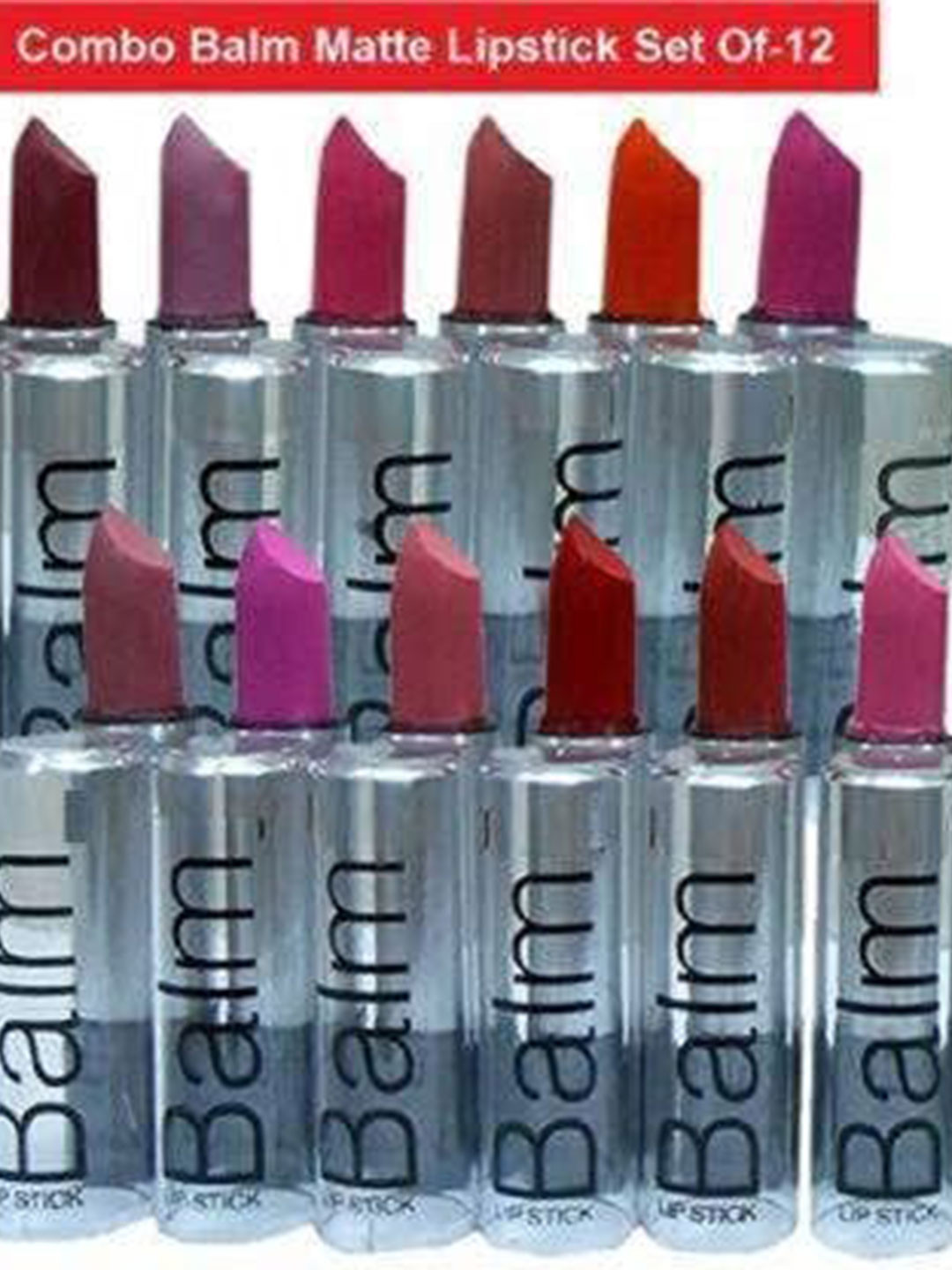 

VBA Balm Set Of 12 Long Lasting Matte Lipstick, Burgundy