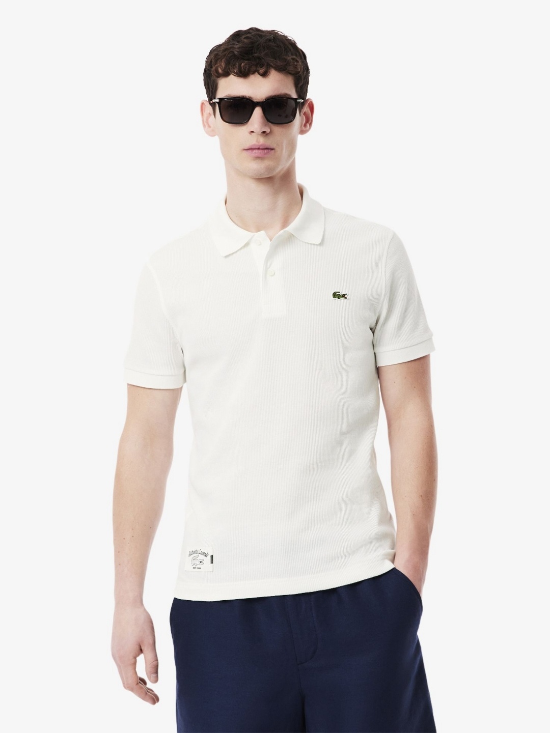 

Lacoste Men Solid Polo Collar Regular Fit Cotton T-shirt, White