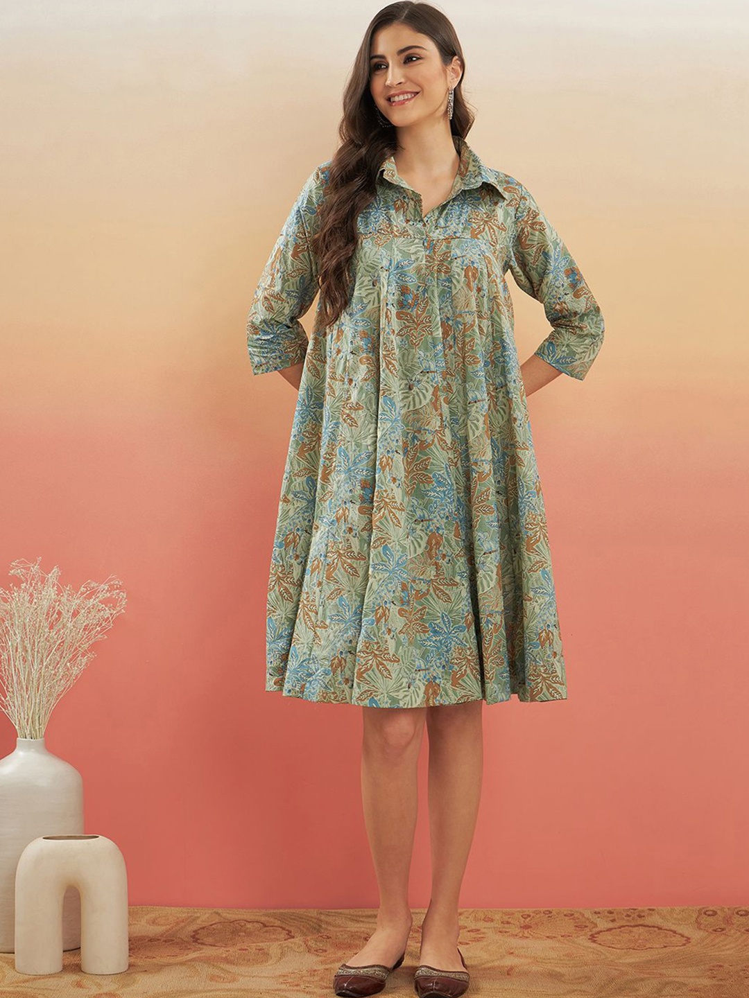 

InWeave Floral Print A-Line Dress, Red