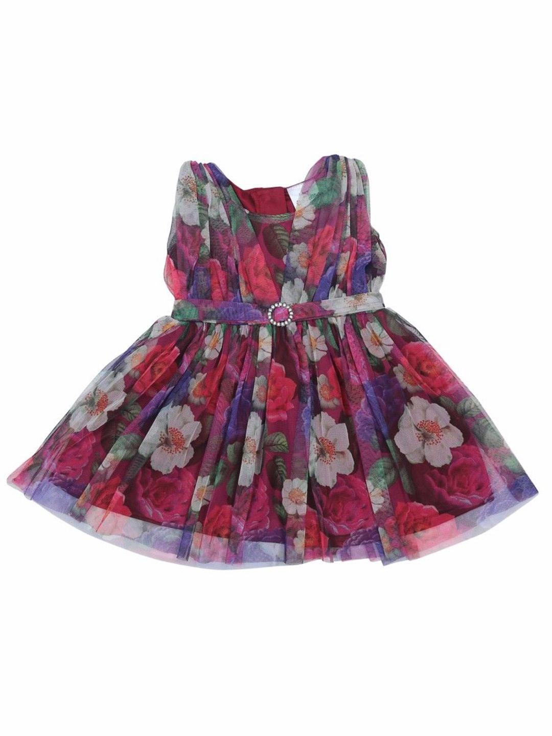 

Doodle Floral Print Net Fit & Flare Dress, Navy blue