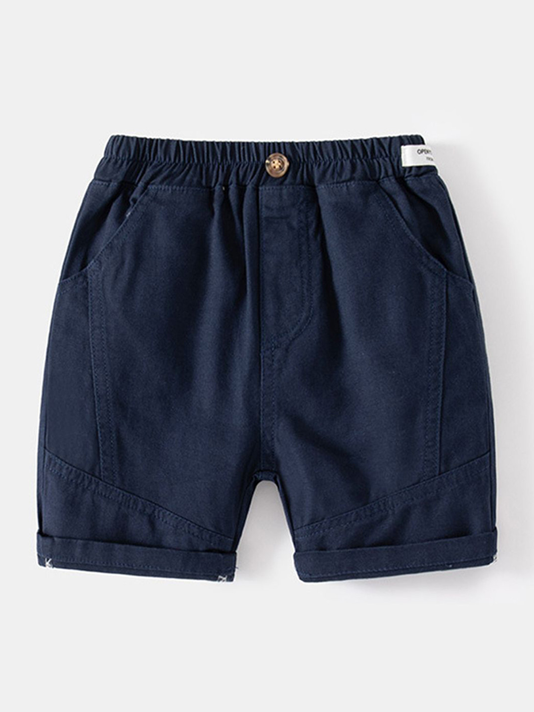 

LULU & SKY Boys Loose Fit High-Rise Denim Shorts, Navy blue