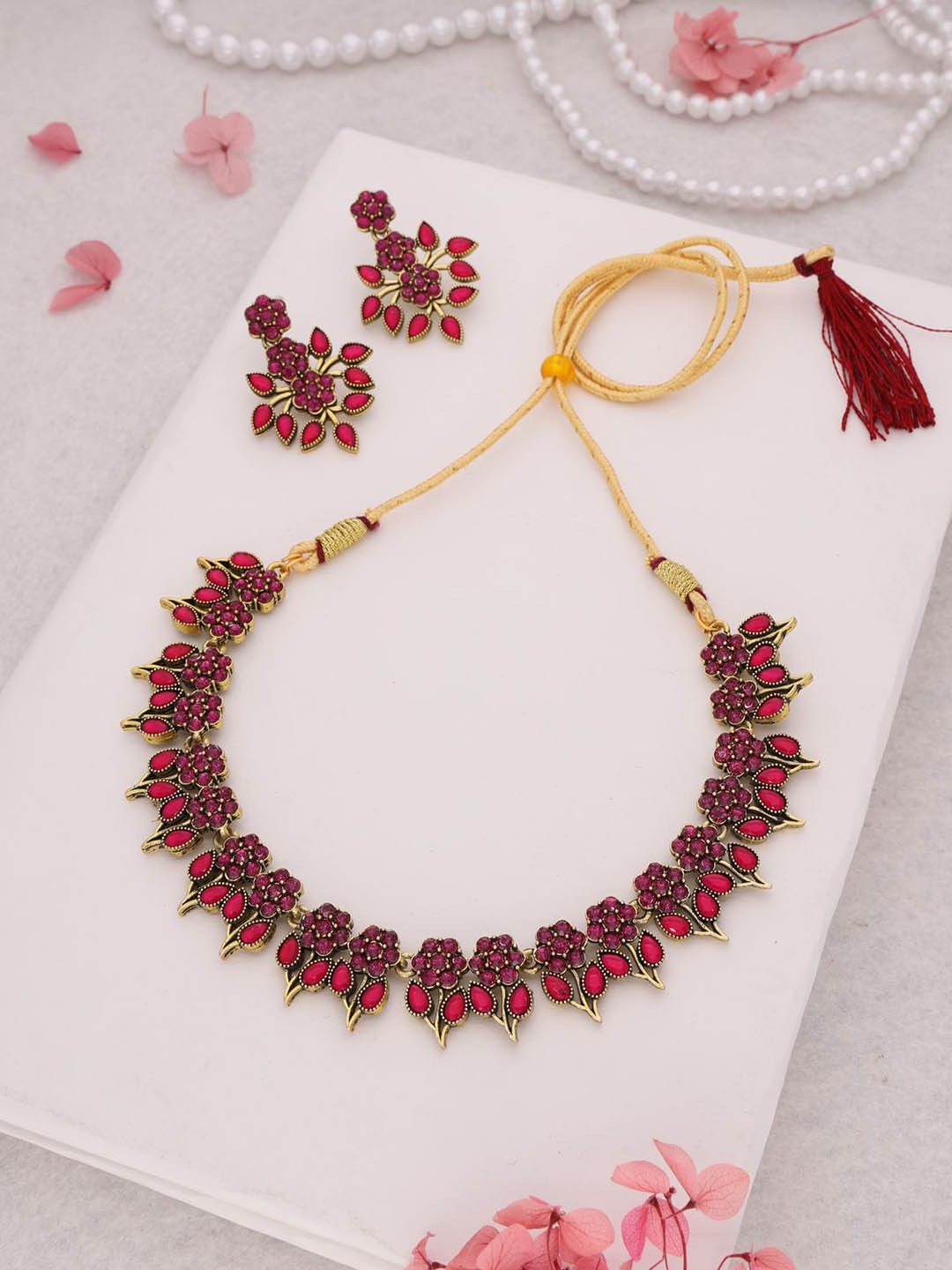 

Anouk Gold-Plated American Diamond Studded Jewellery Set