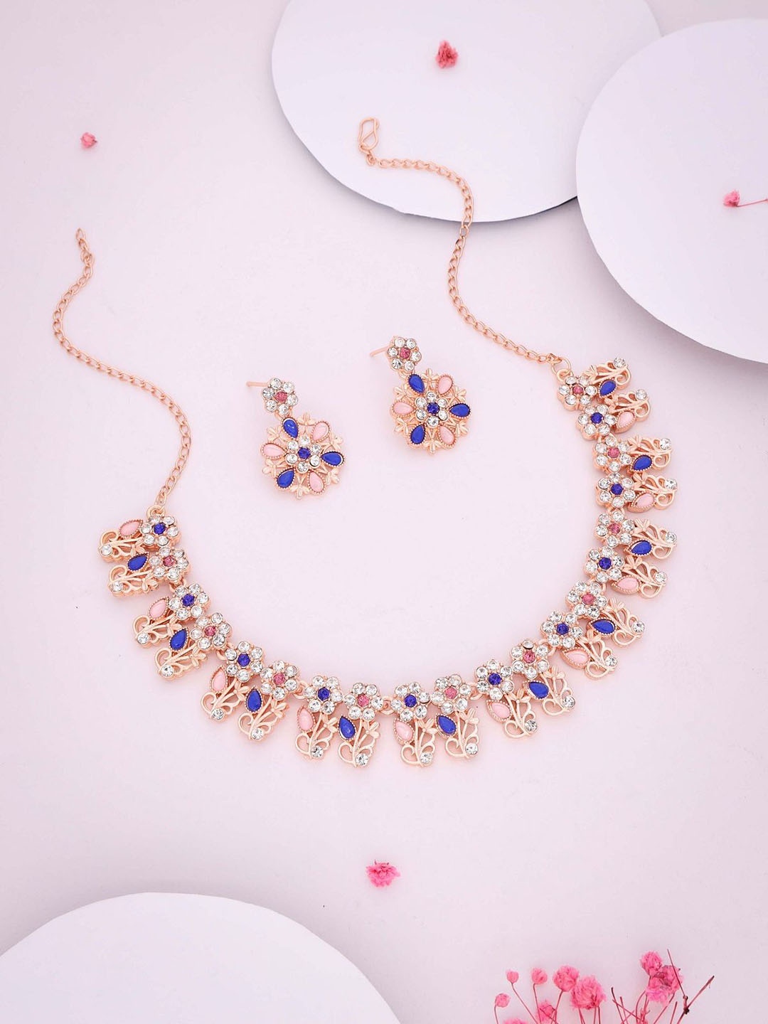 

Anouk Gold-Plated American Diamond Studded Jewellery Set