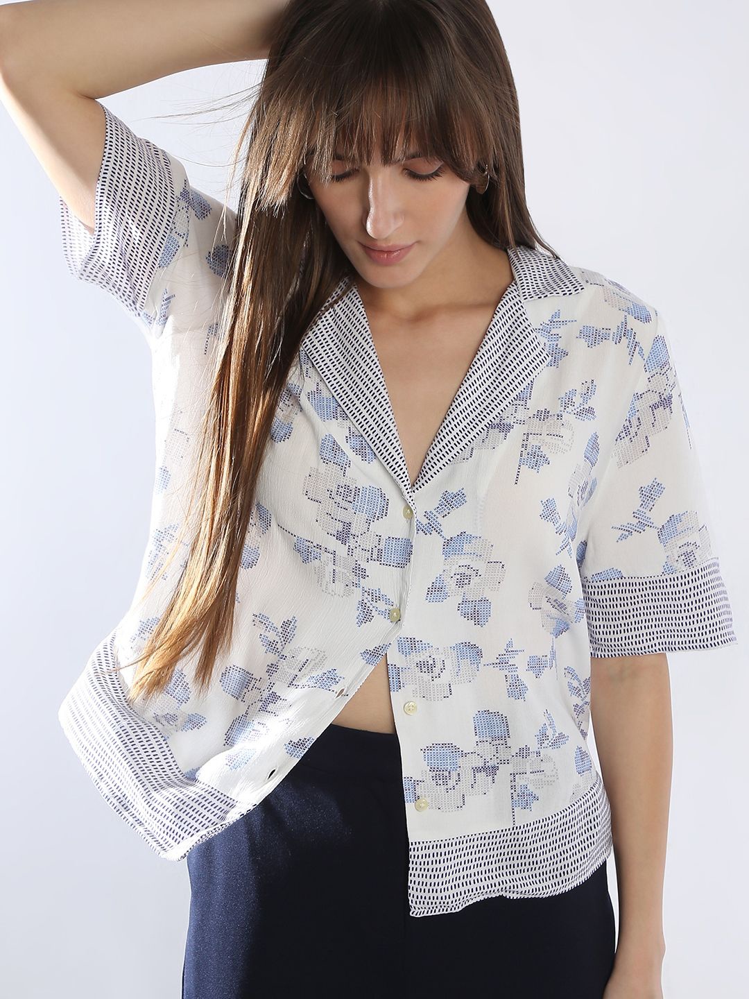 

Vero Moda Women Opaque Printed Casual Shirt, White