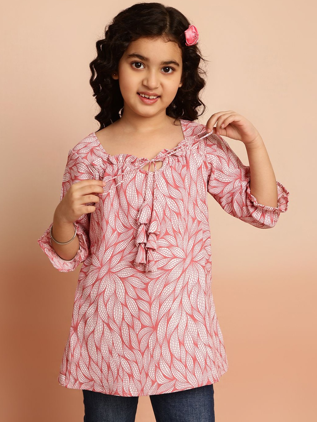 

Miss & Chief Print Top, Navy blue