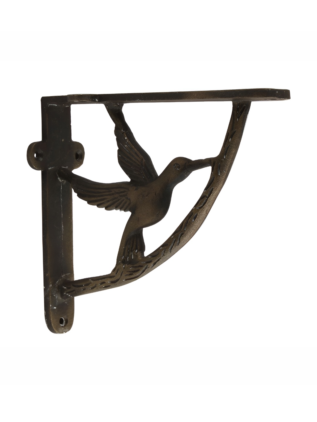 

Indianshelf Bronze-Toned Birded Antique Iron Wall Hanging Bracket Shelves