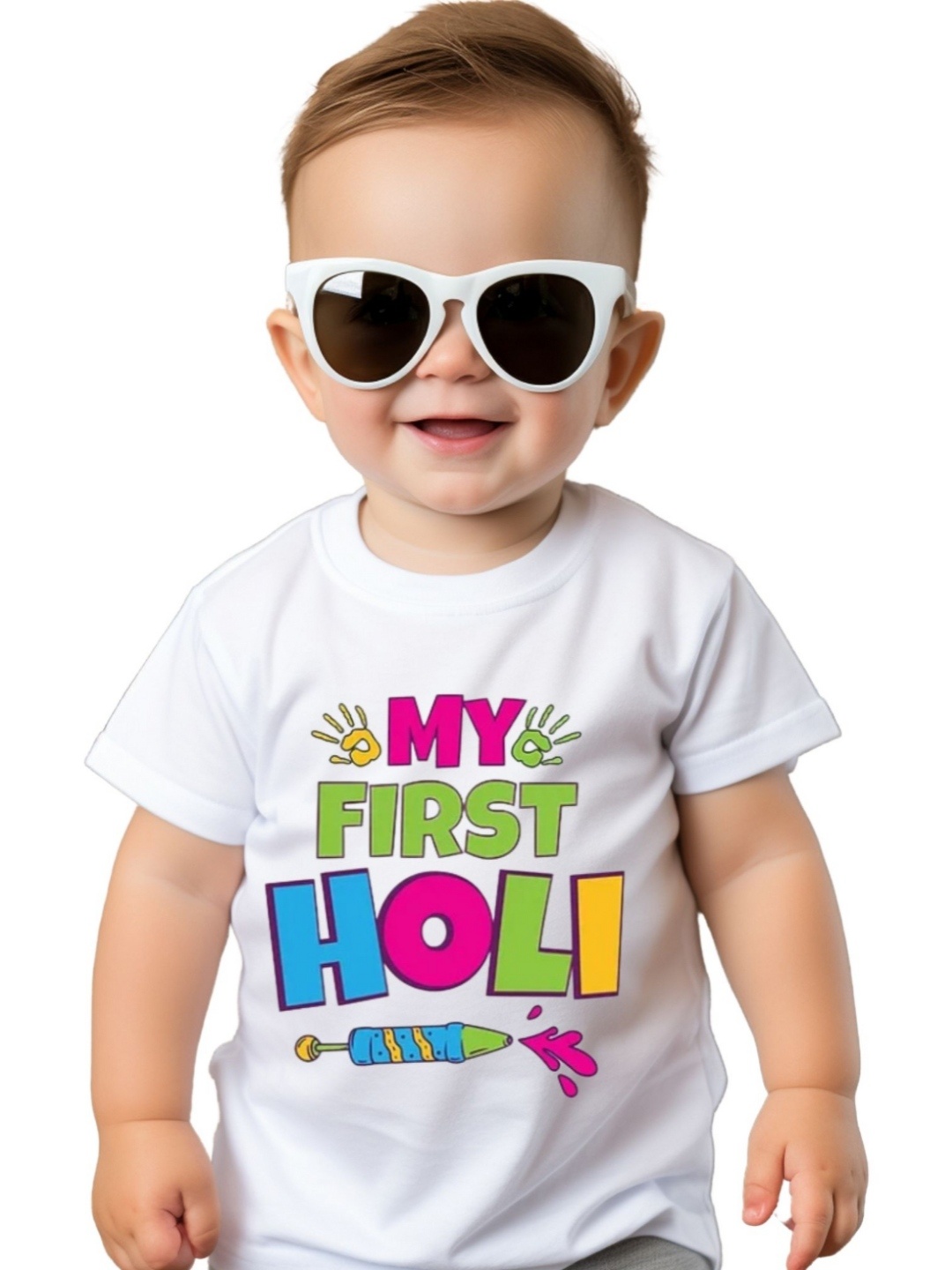

itsmycostume Unisex Kids My First holi tshirts, White