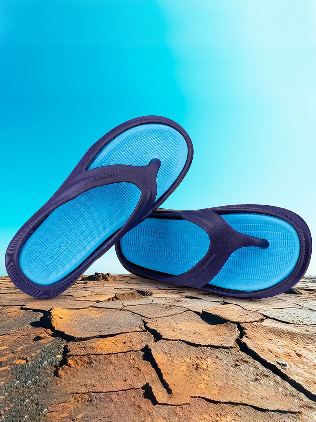

BERSACHE Men Rubber Thong Flip-Flops, Navy blue