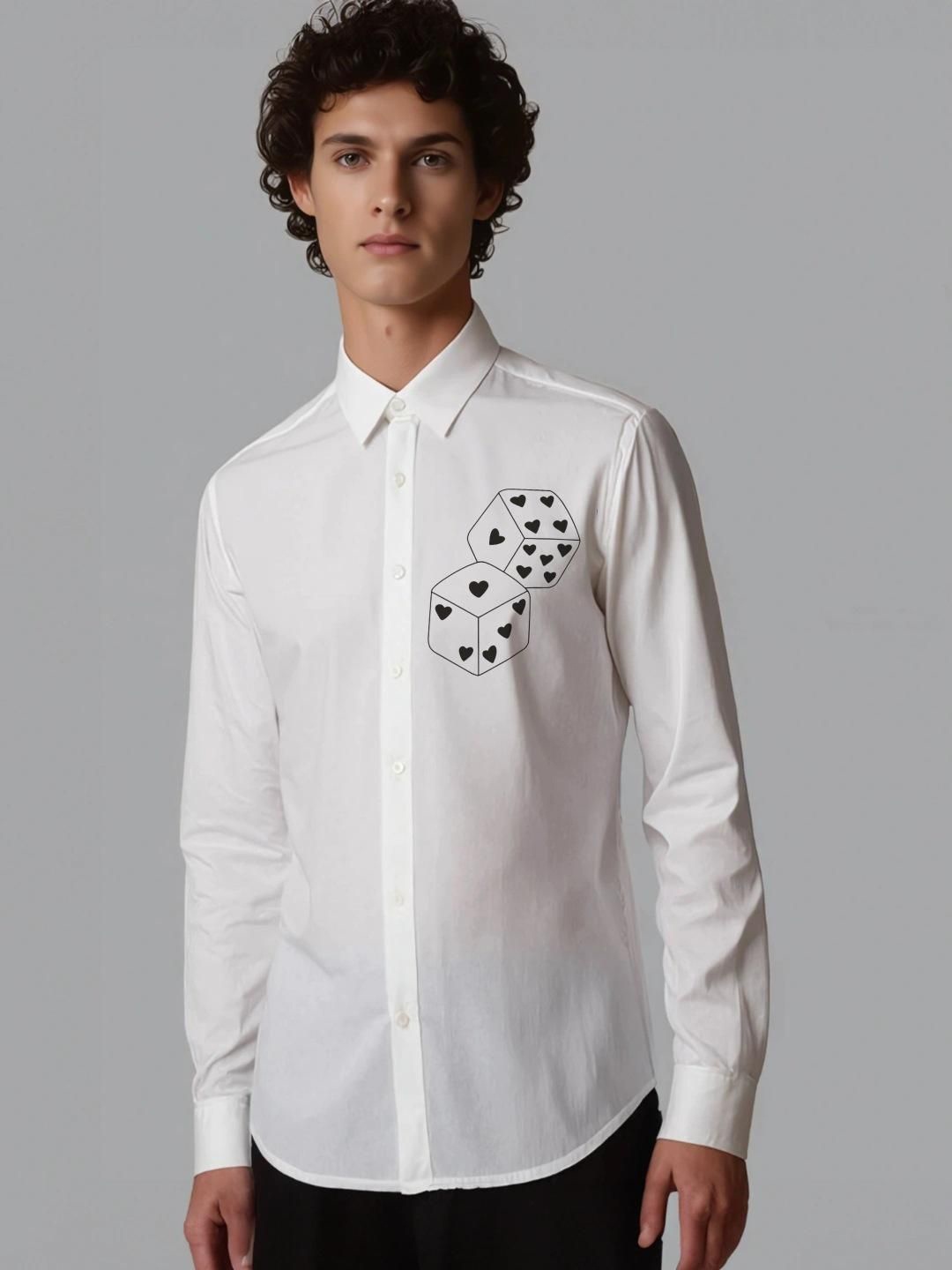 

HE SPOKE Men Smart Tailored Fit Opaque Party Shirt, White