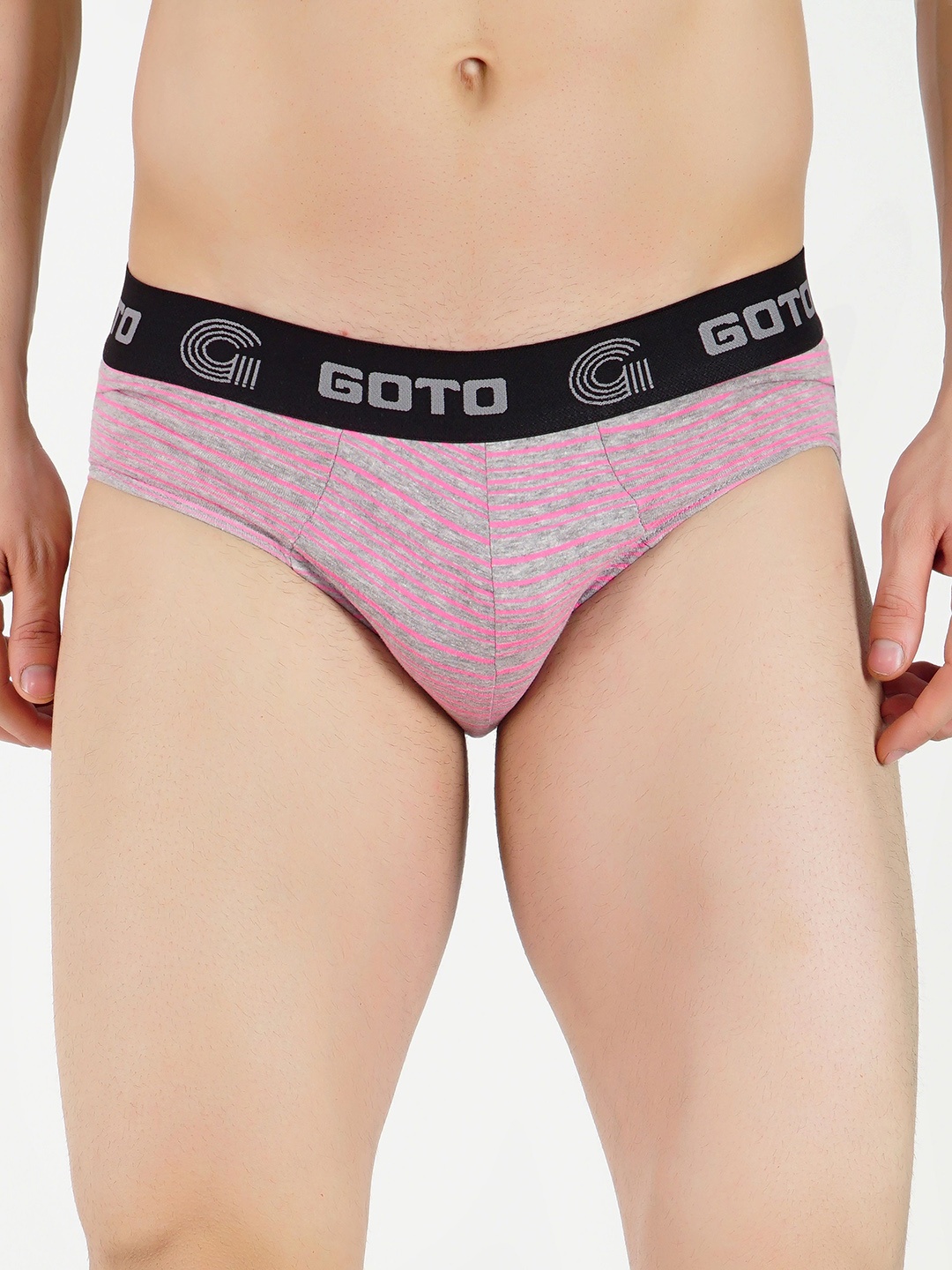 

GOTO Striped Hipster Briefs, Pink