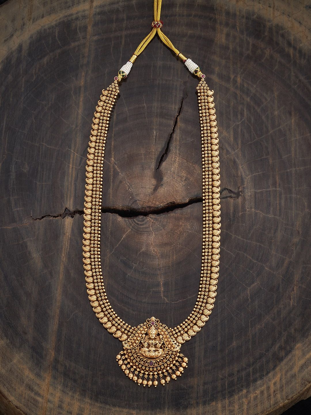 

Kushal's Fashion Jewellery Gold-Plated Artificial Stones and Beads Antique Necklace