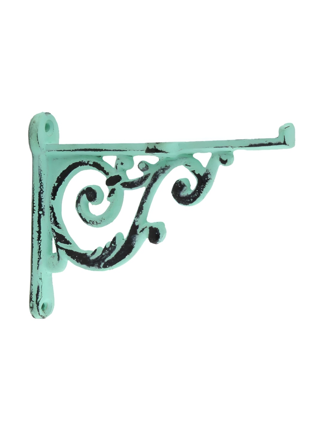 

Indianshelf Green Floral Wall Hanging Plant Holder Iron Ornate Bracket