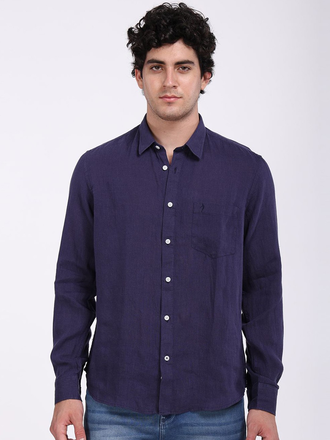 

Indian Terrain Men Classic Slim Fit Opaque Casual Shirt, Blue