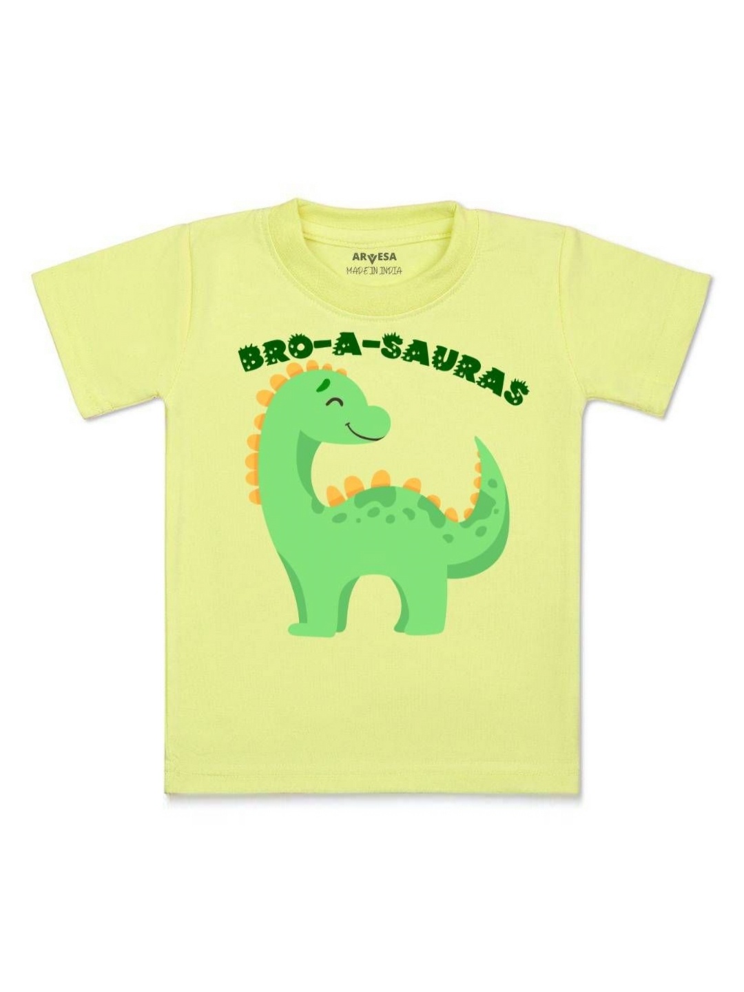 

Arvesa Kids Bro A Sauras Printed Tshirt, Yellow