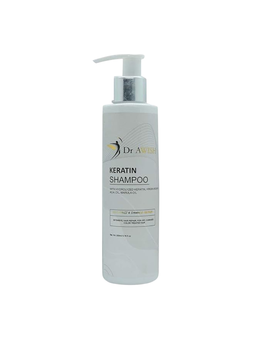

Dr AWISH Keratin Shampoo With Argan Oil For Frizz Control - 200 ml, White
