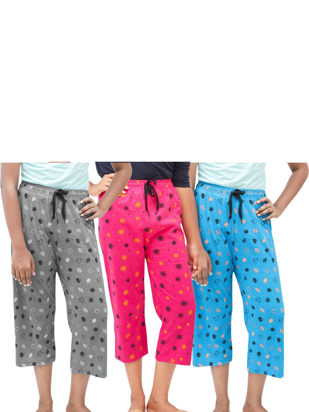 

AFRA GARMENTS Women Printed Capris, Rose