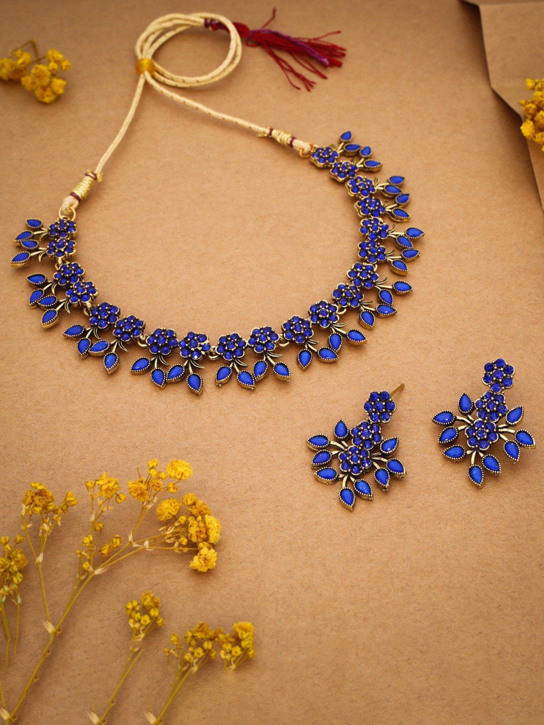 

Anouk Gold-Plated Artificial Stone Studded Necklace With Earrings