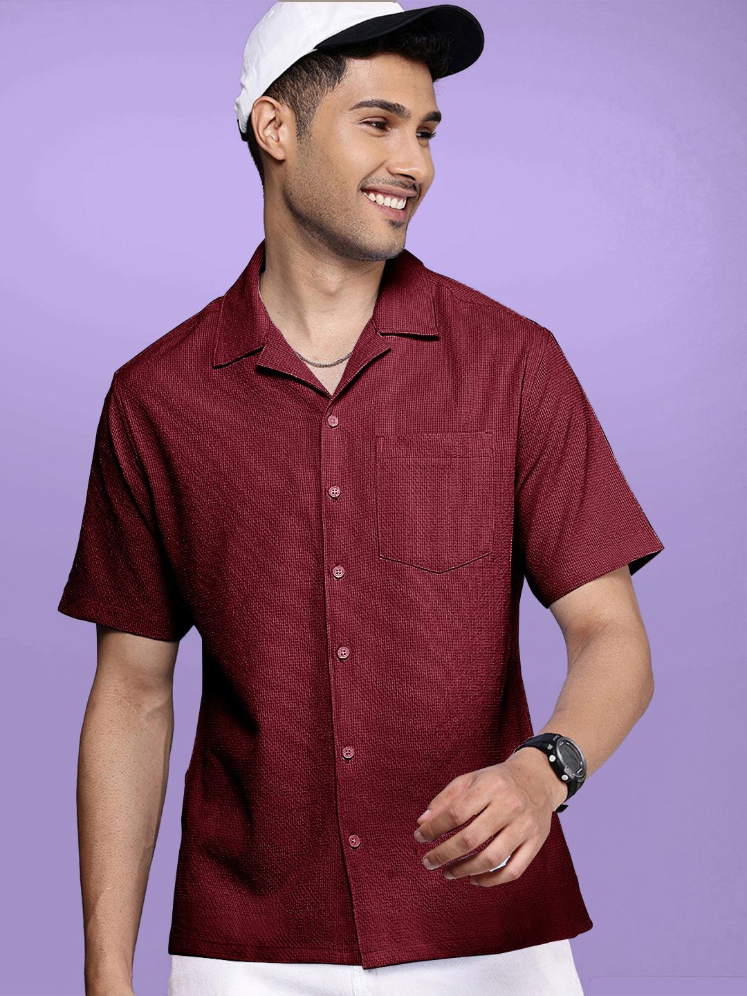 

Moda Rapido Men Standard Opaque Casual Shirt, Maroon