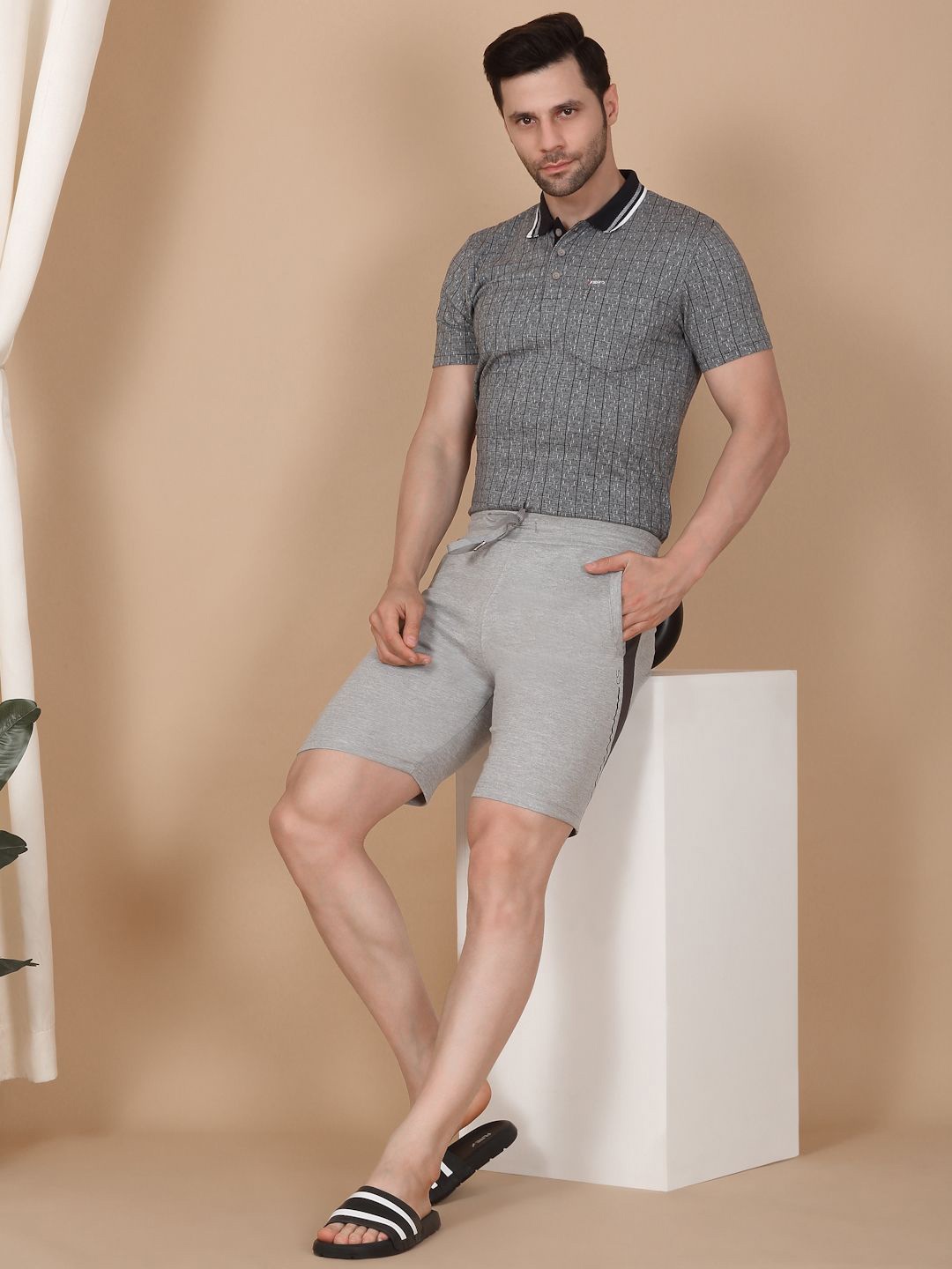 

Sweet Dreams Men Mid-Rise Lounge Shorts, Grey