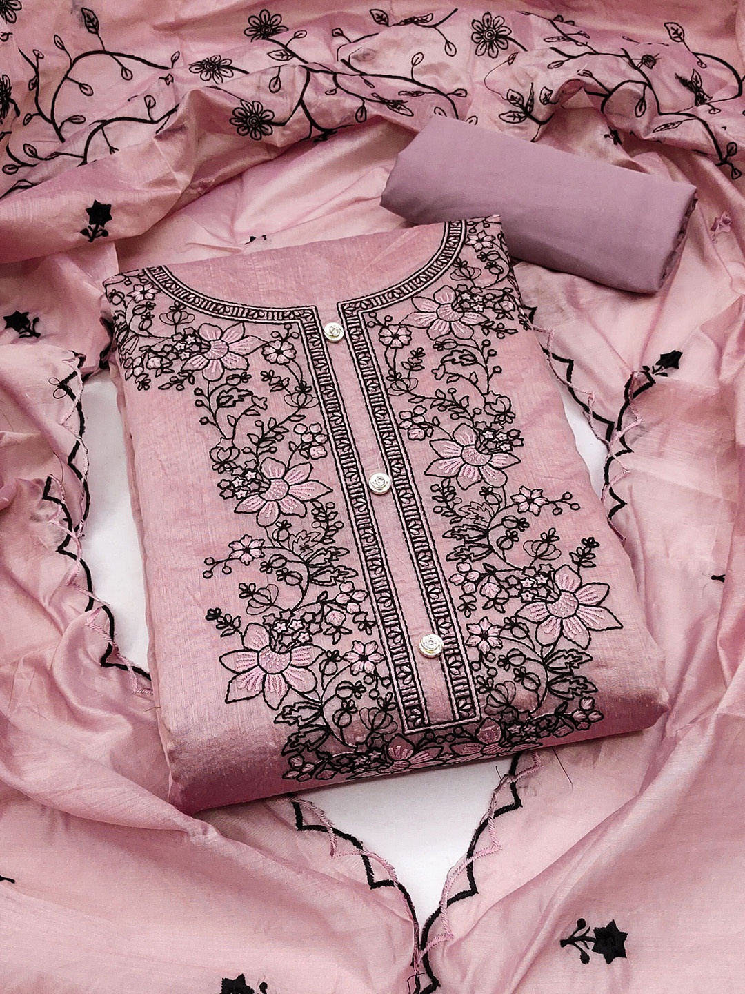 

SAINOOR Embroidered Unstitched Dress Material, Purple