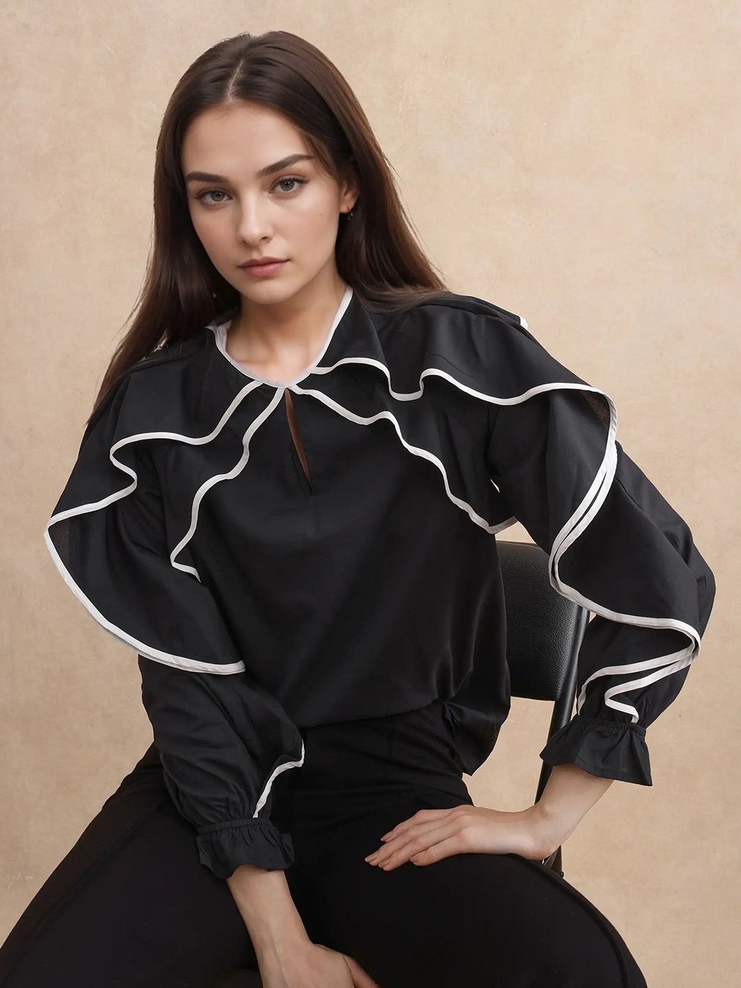 

RAREISM Women Janpara Primary Black Top
