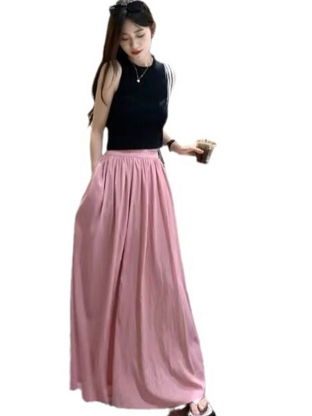 

StyleCast Flared Maxi Skirt, Pink