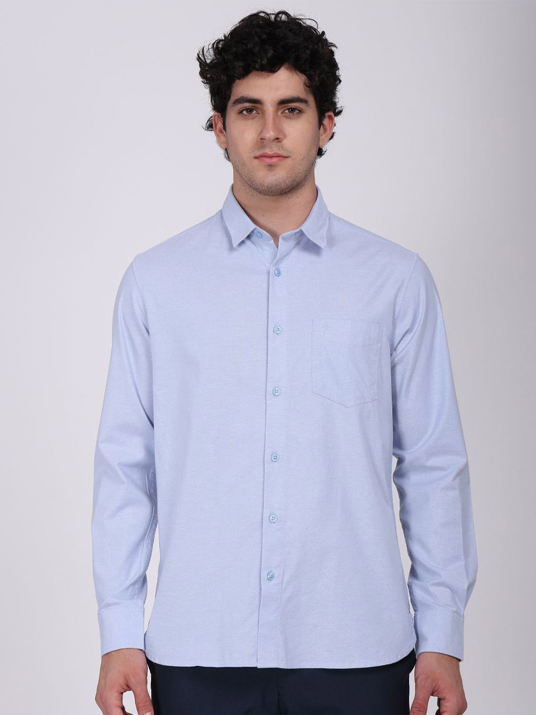 

Indian Terrain Men Classic Slim Fit Opaque Casual Shirt, Blue