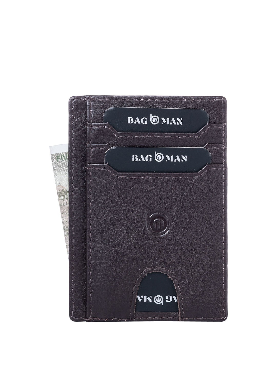 

BAGMAN Men Leather Card Holder, Brown