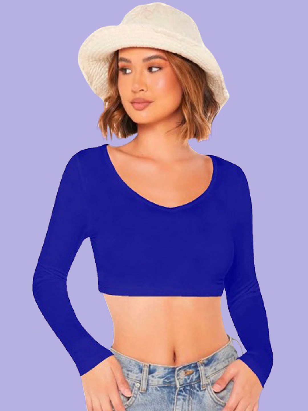 

Dream Beauty Fashion Solid Crop Top, Blue