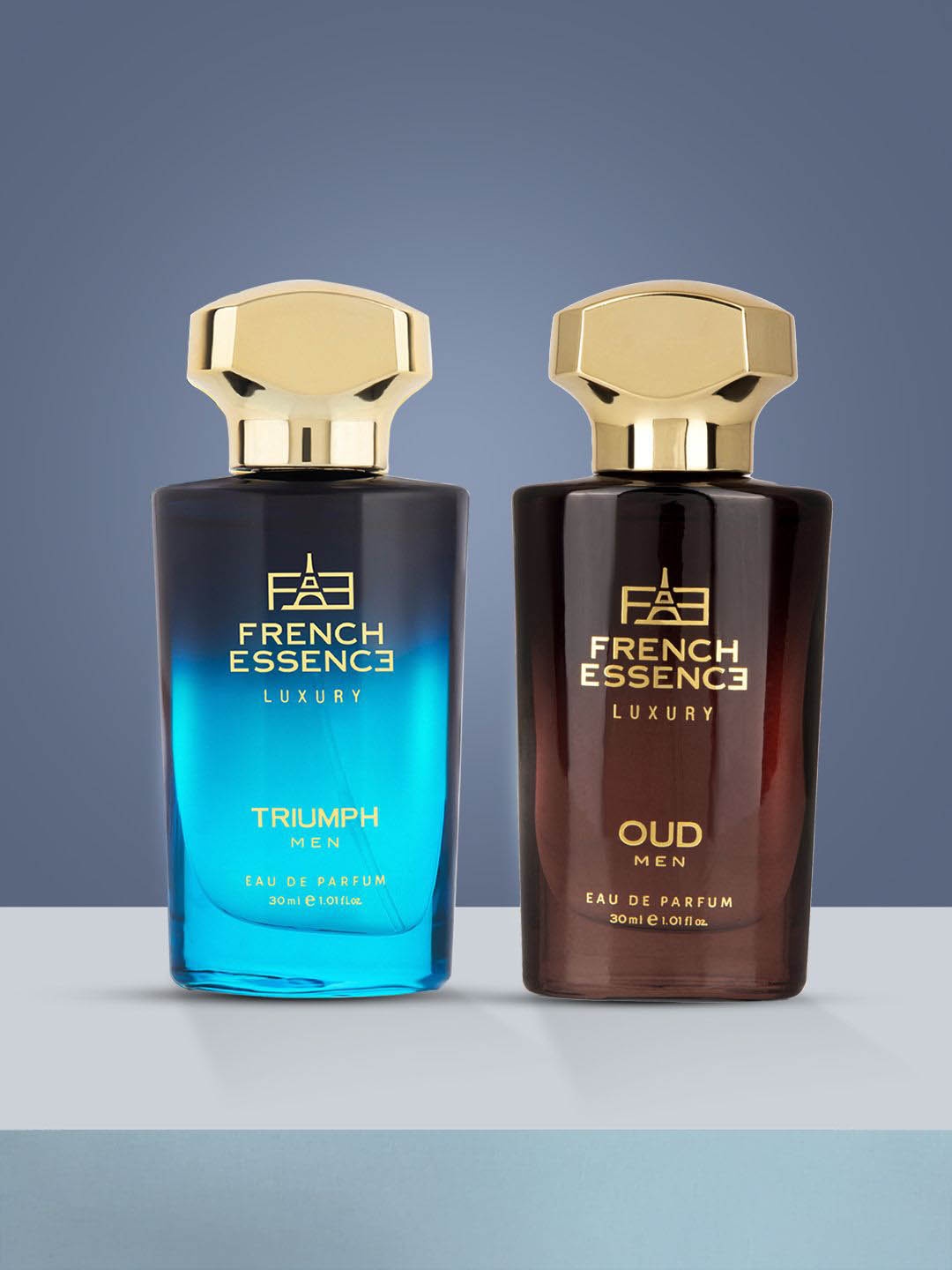 

FRENCH ESSENCE Men Oud And Triumph Set Of 2 Long Lasting Eau De Parfum - 30 ml Each, Gold