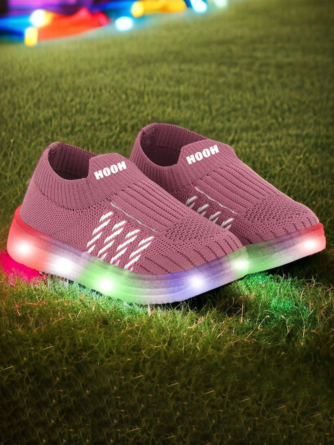 

HOOH Now Comfort in Fashion Unisex Kids Woven Design Sneakers, Pink