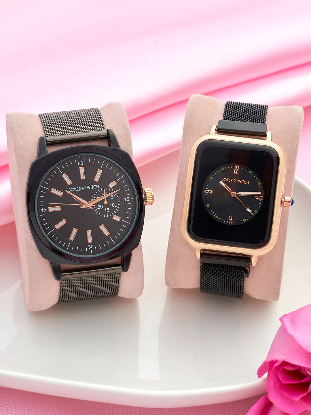 

JOKER & WITCH Austin & Vannessa Analogue Couple Watches Giftset, Black