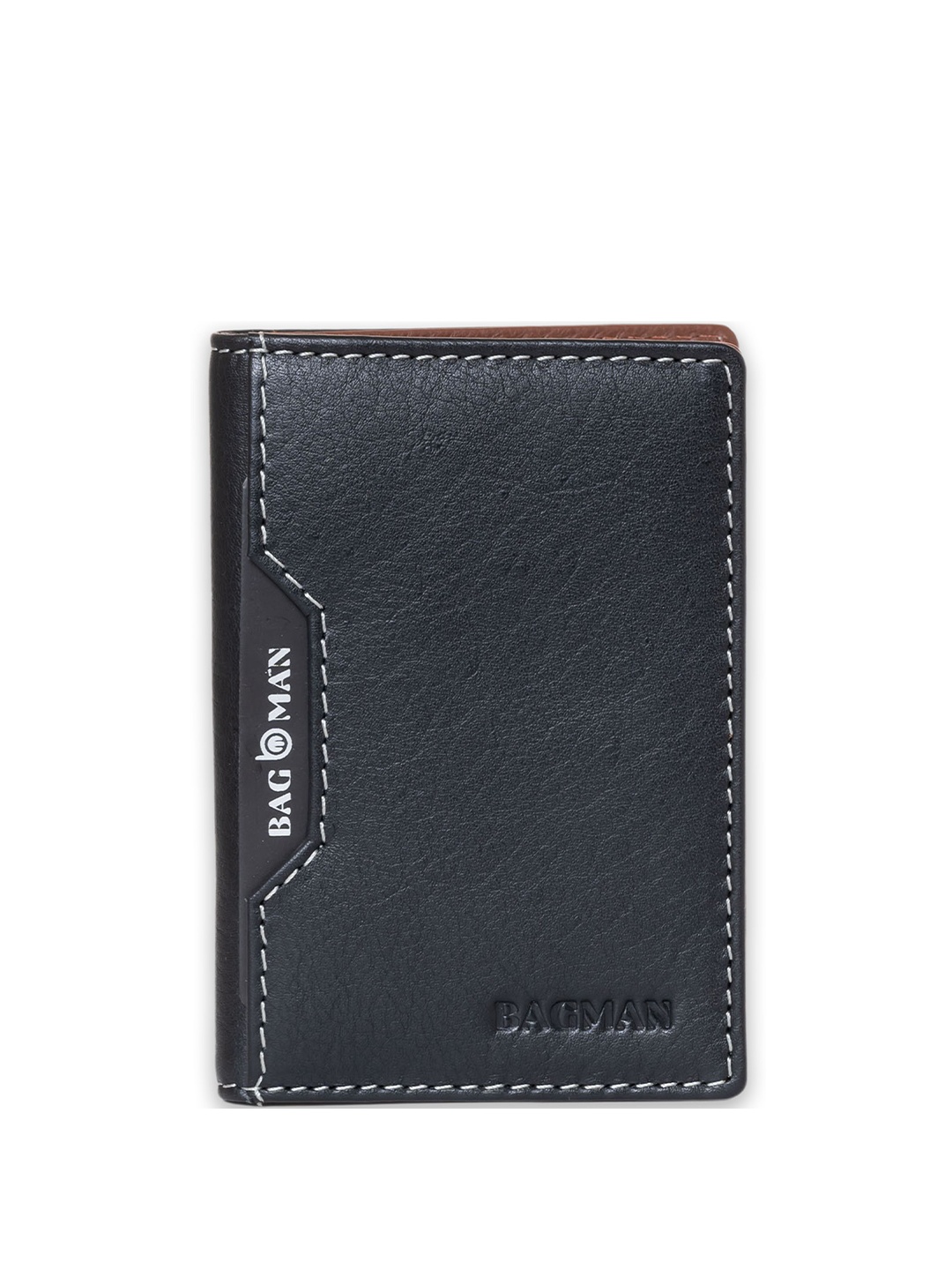 

BAGMAN Men Leather Card Holder, Black