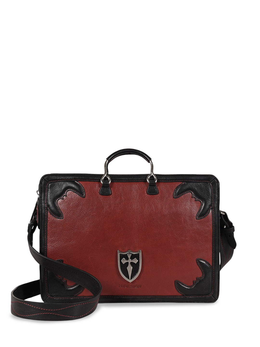 

Hidesign Leather Half Moon Shoulder Bag with Tasselled, Red