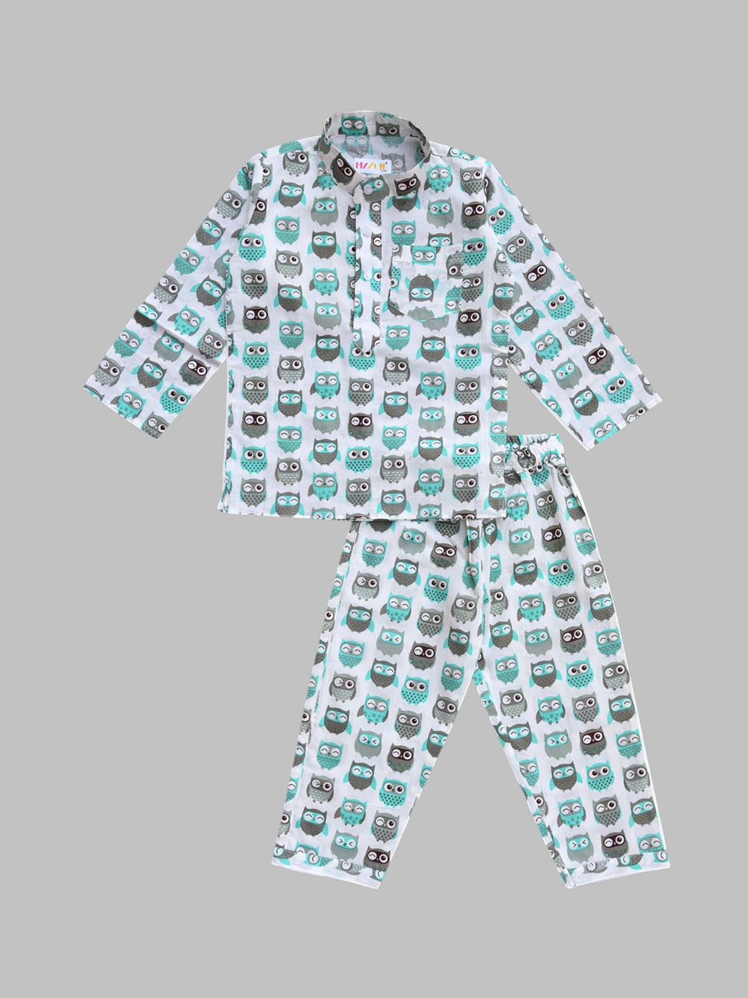 

MYZUIE Unisex Kids Printed Night suit, Green
