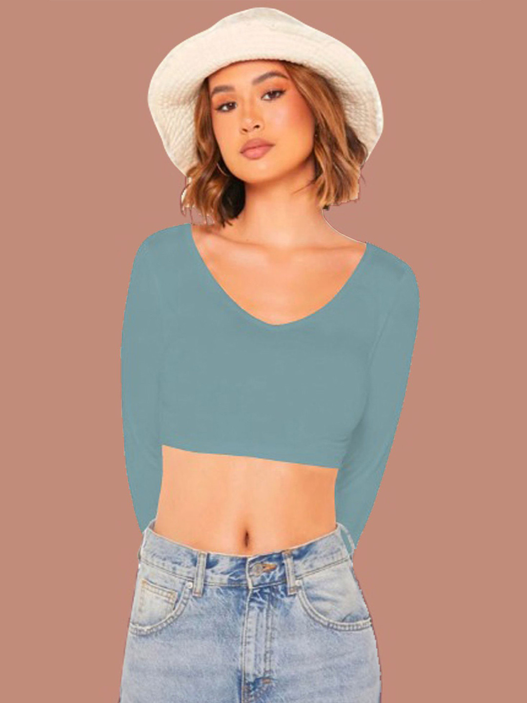

Dream Beauty Women's Solid Fashion Crop Top, Teal
