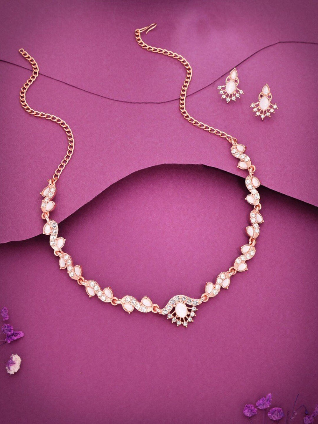 

Anouk Gold-Plated American Diamond Studded Jewellery Set