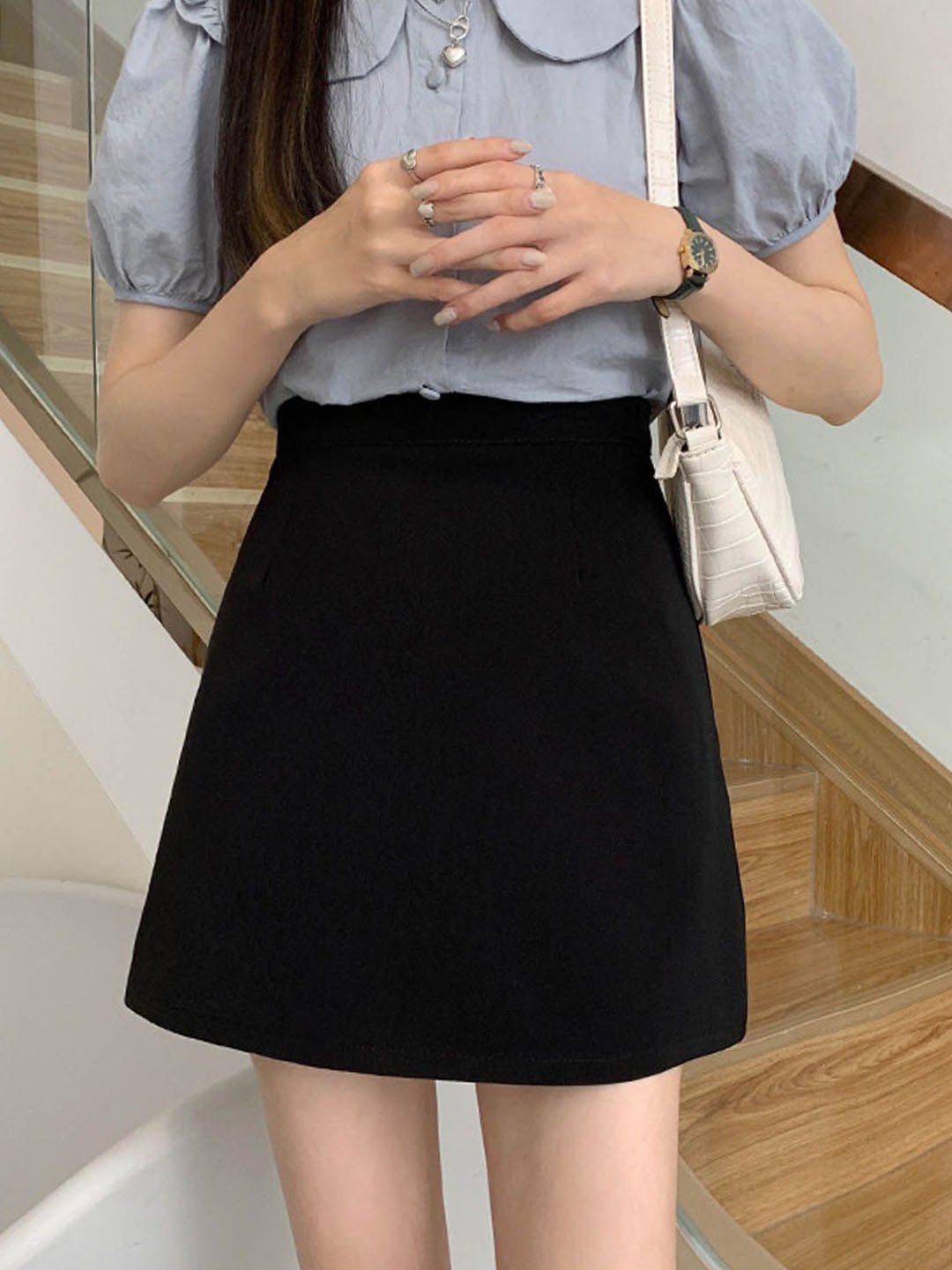 

StyleCast A-Line Mini Skirt, Black