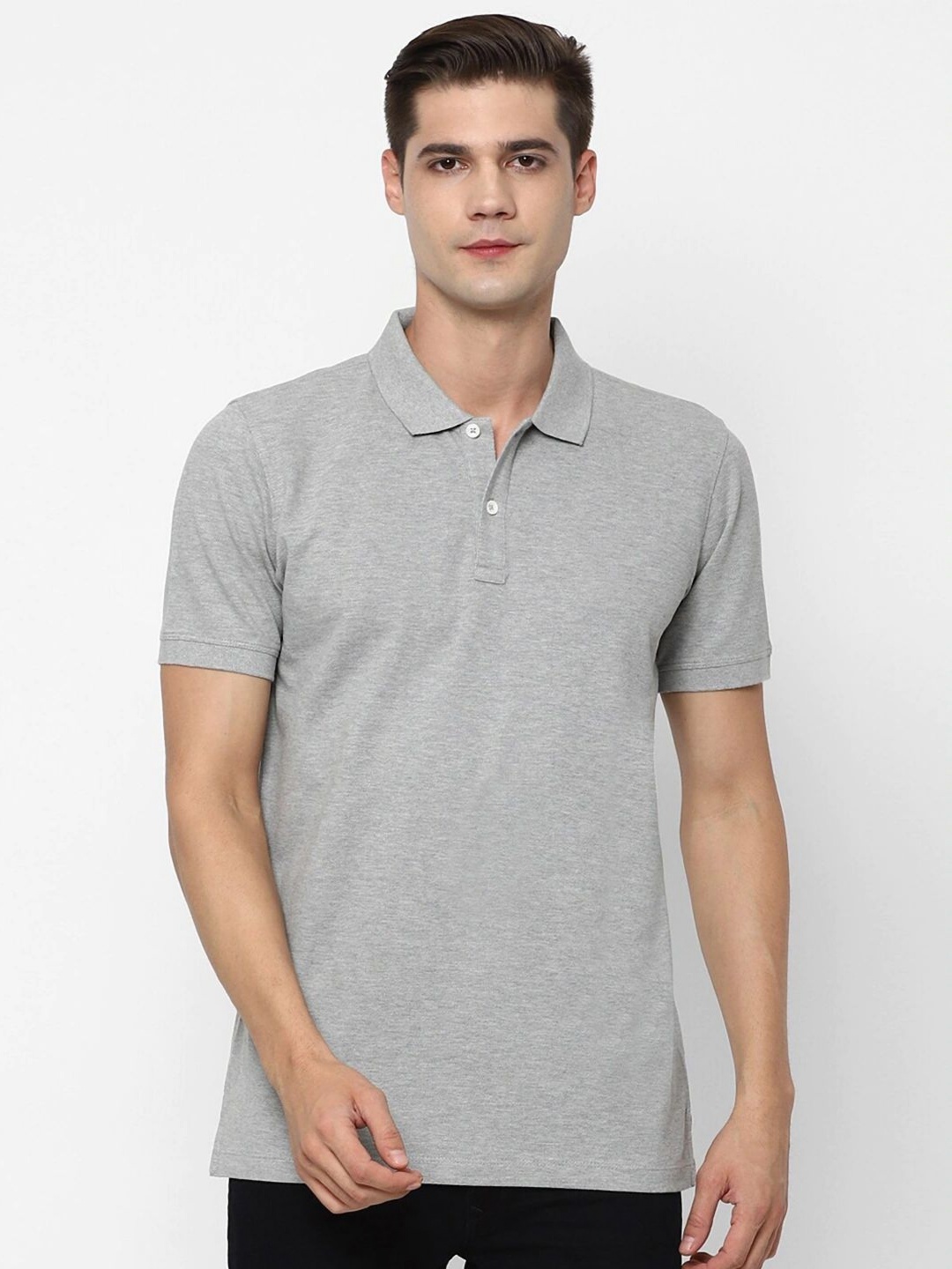 

Organic Chics Men Anti Odour Solid Polo Collar Cotton Slim Fit T-shirt, Grey