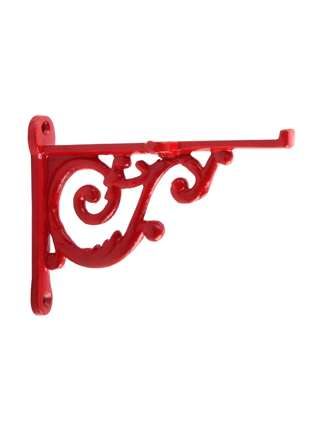 

Indianshelf Red Ornate Floral Wall Hanging Plant Holder Bracket