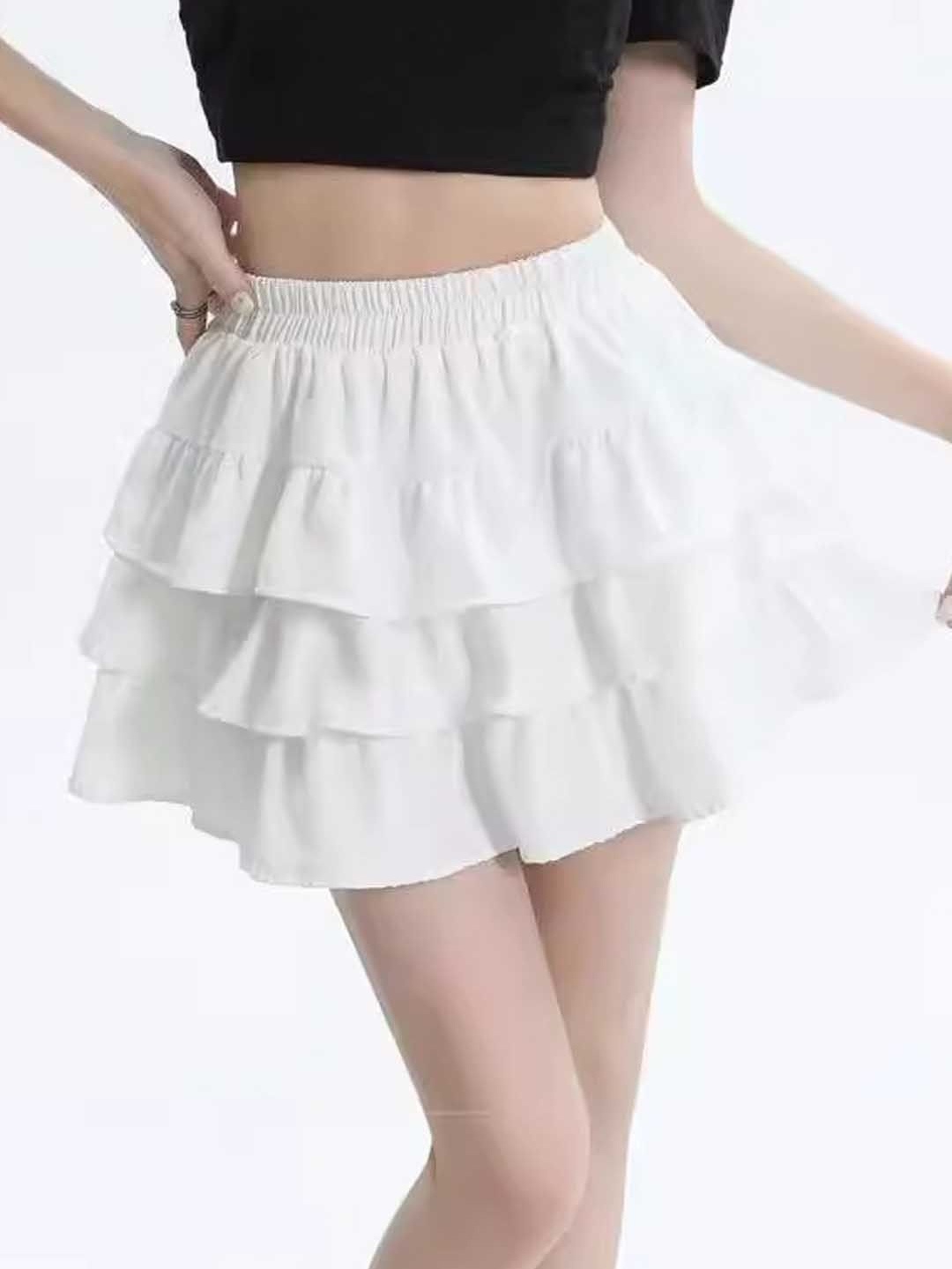 

StyleCast Tiered Mini Skirt, White