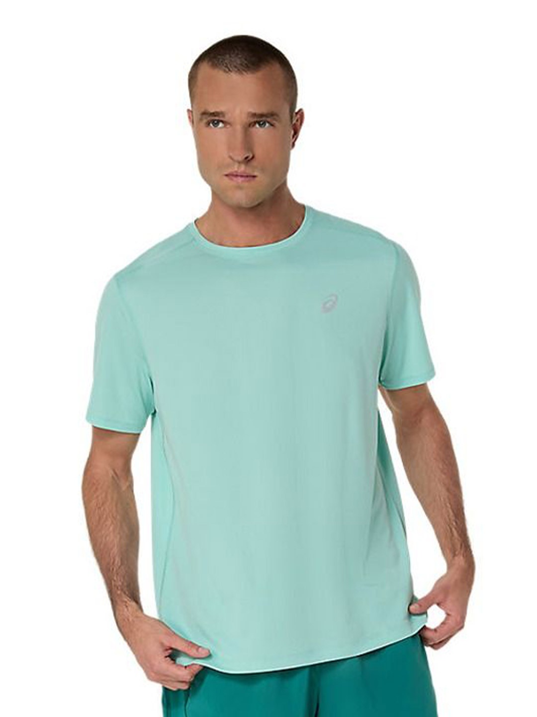 

ASICS Men Solid Round Neck T-shirt, Sea green