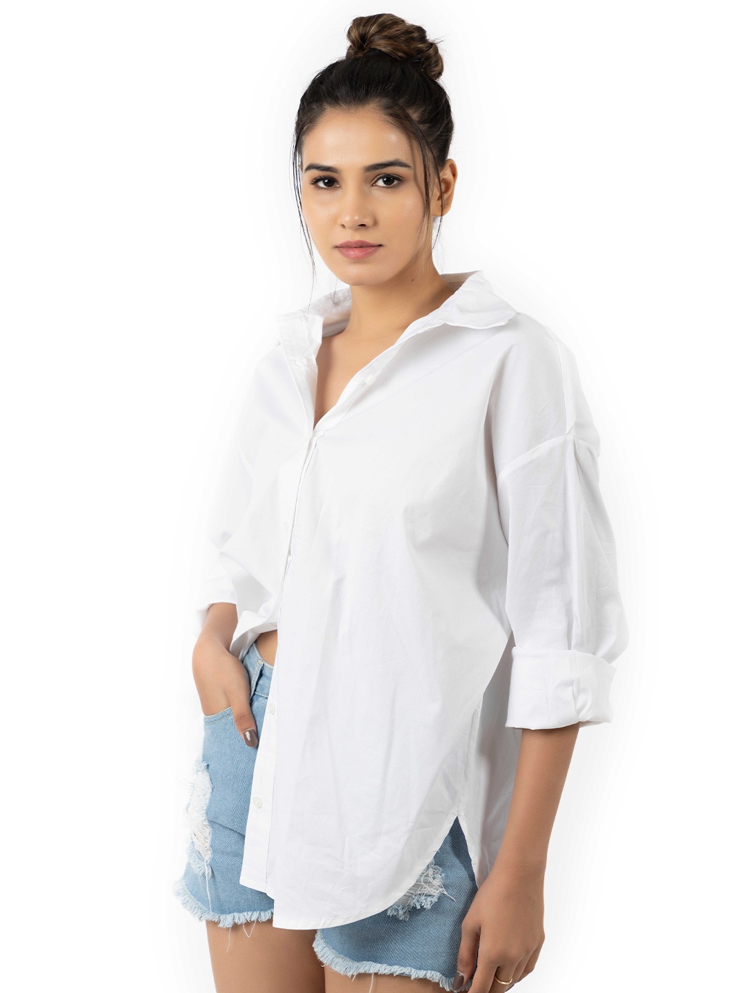 

KUNDAN FAB Women Relaxed Opaque Casual Shirt, White