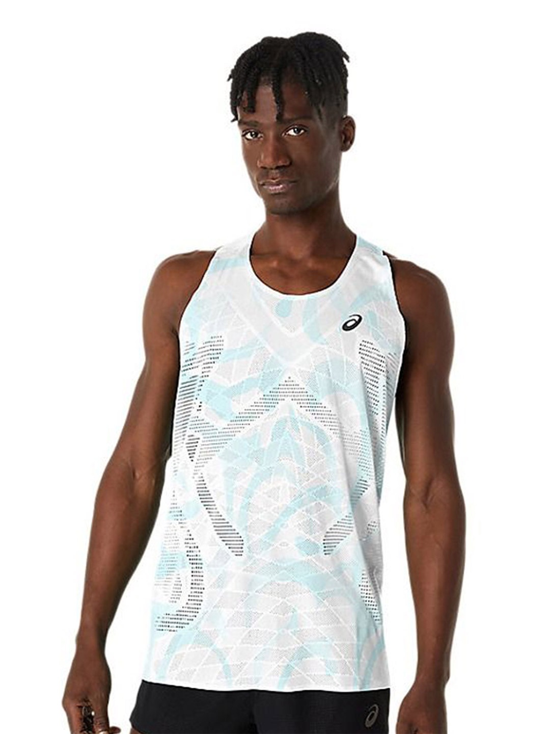 

ASICS Men Self Design Round Neck T-shirt, White