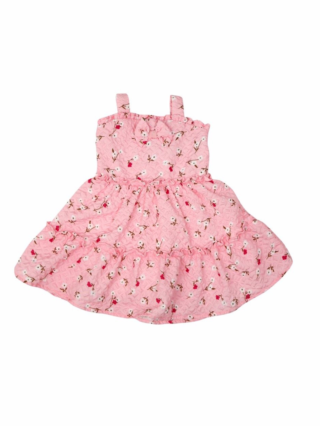 

Doodle Floral Print Satin Fit & Flare Dress, Pink